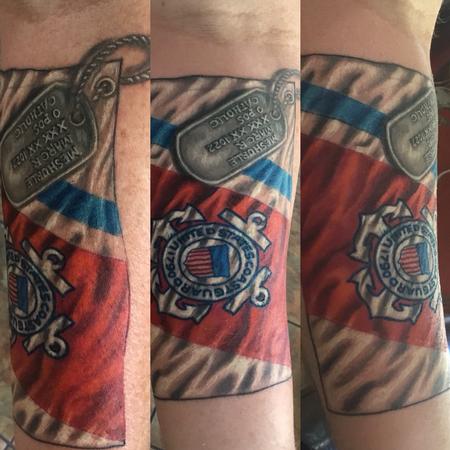 Tattoos - Realistic Coast Guard flag - 140441